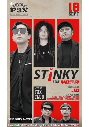 Grup Band Stinky Siap Guncang Panggung F3X Club Bandung Jumat Malam Ini – Jangan Sampai Terlewat